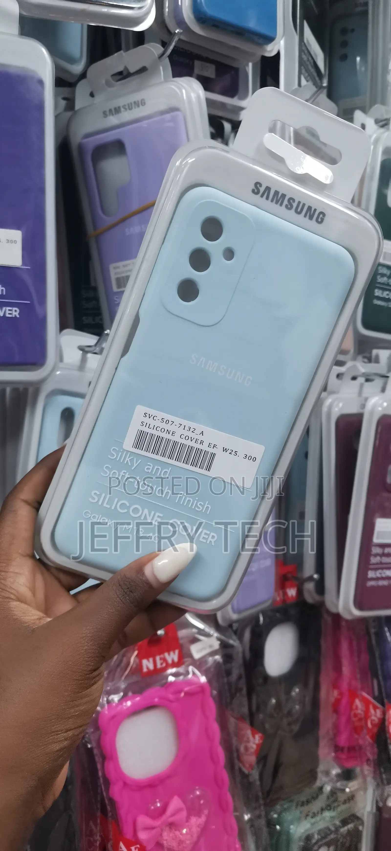 Samsung Galaxy M13 4g Silicone Cover in Light Blue.