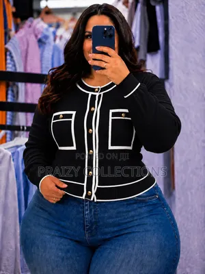 Sweater Top With Gold Buttons -Free Size