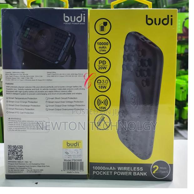Budi Pb099b *20w 10000mah* *Wireless* Power Bank *With Suction*