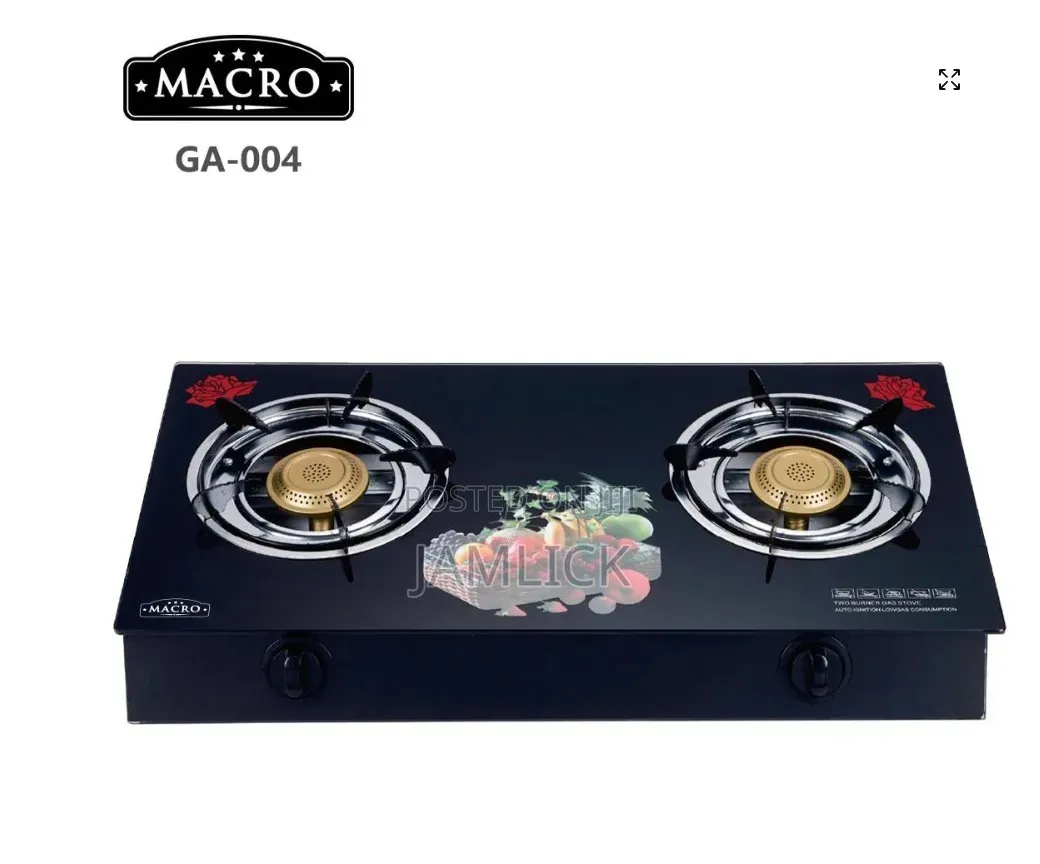 2 Burner Glass Table Top Gas Cooker - Ab
