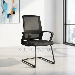 Office Chair : Black Mesh Visitor Office Chair With a Cantilever Base