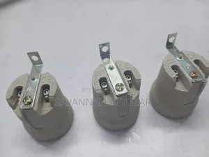 Ceramic E27 Lamp Holders With Metal Mounting Brackets For Brooder Lamp