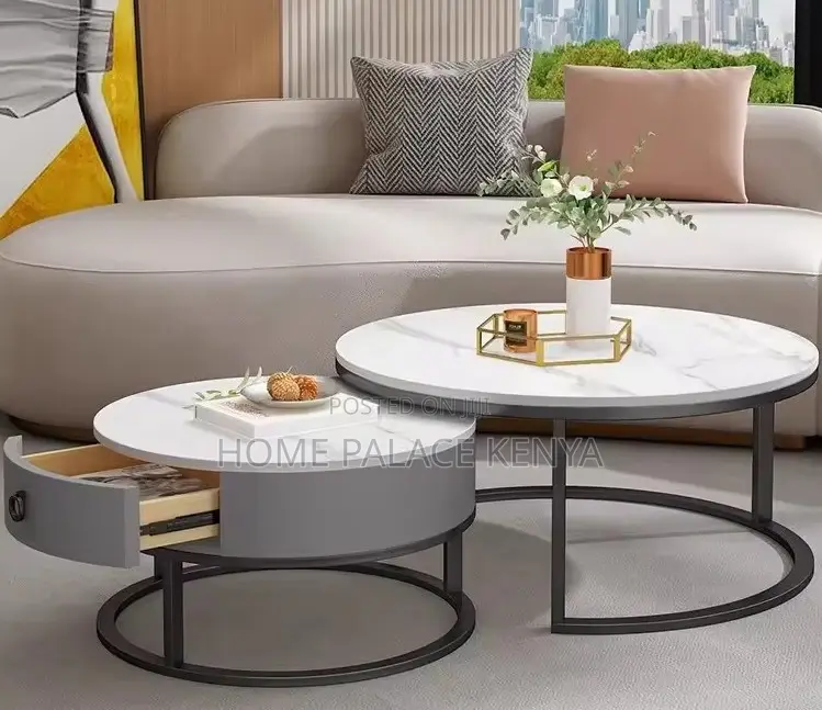Nesting Table: Nordic Style Modern Round Coffee Table Set