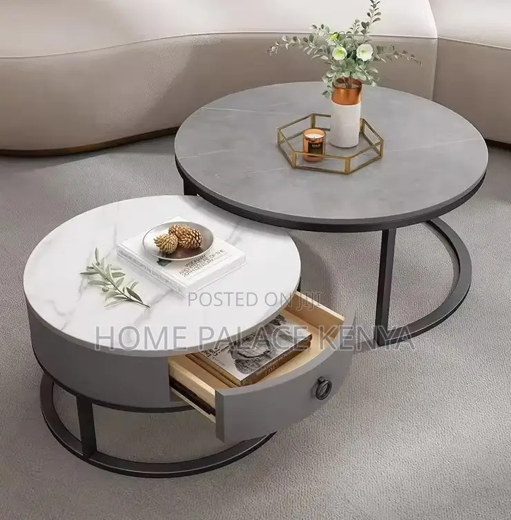 Nesting Table: Nordic Style Modern Round Coffee Table Set