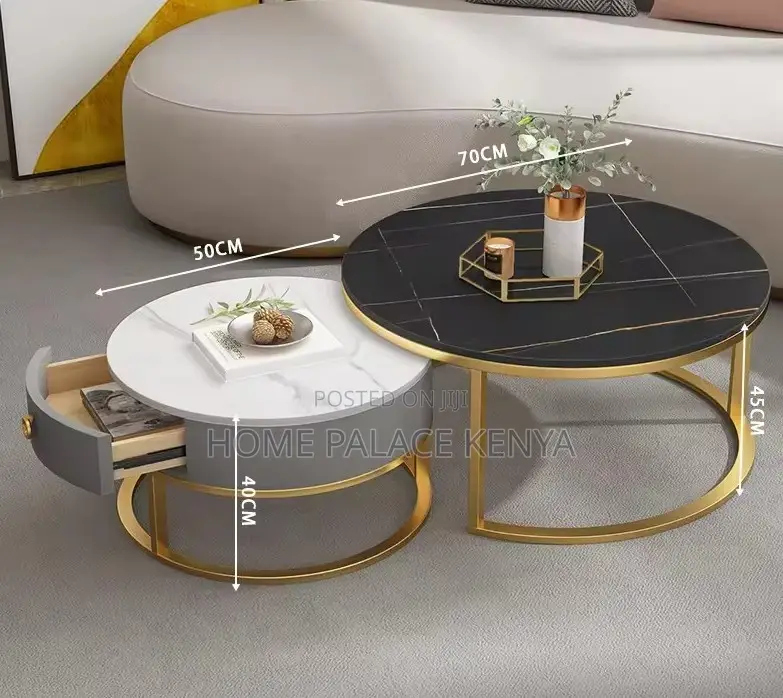 Nesting Table: Nordic Style Modern Round Coffee Table Set