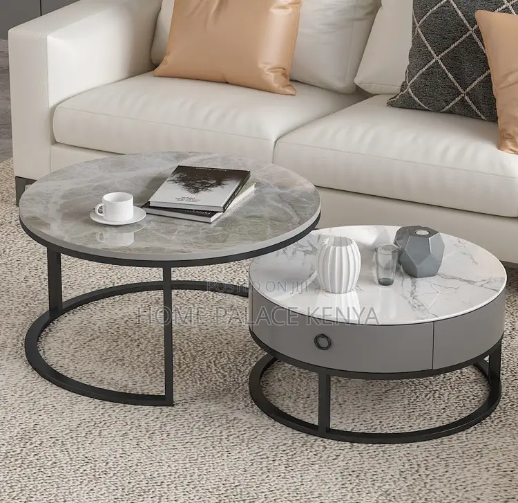 Nesting Table: Nordic Style Modern Round Coffee Table Set