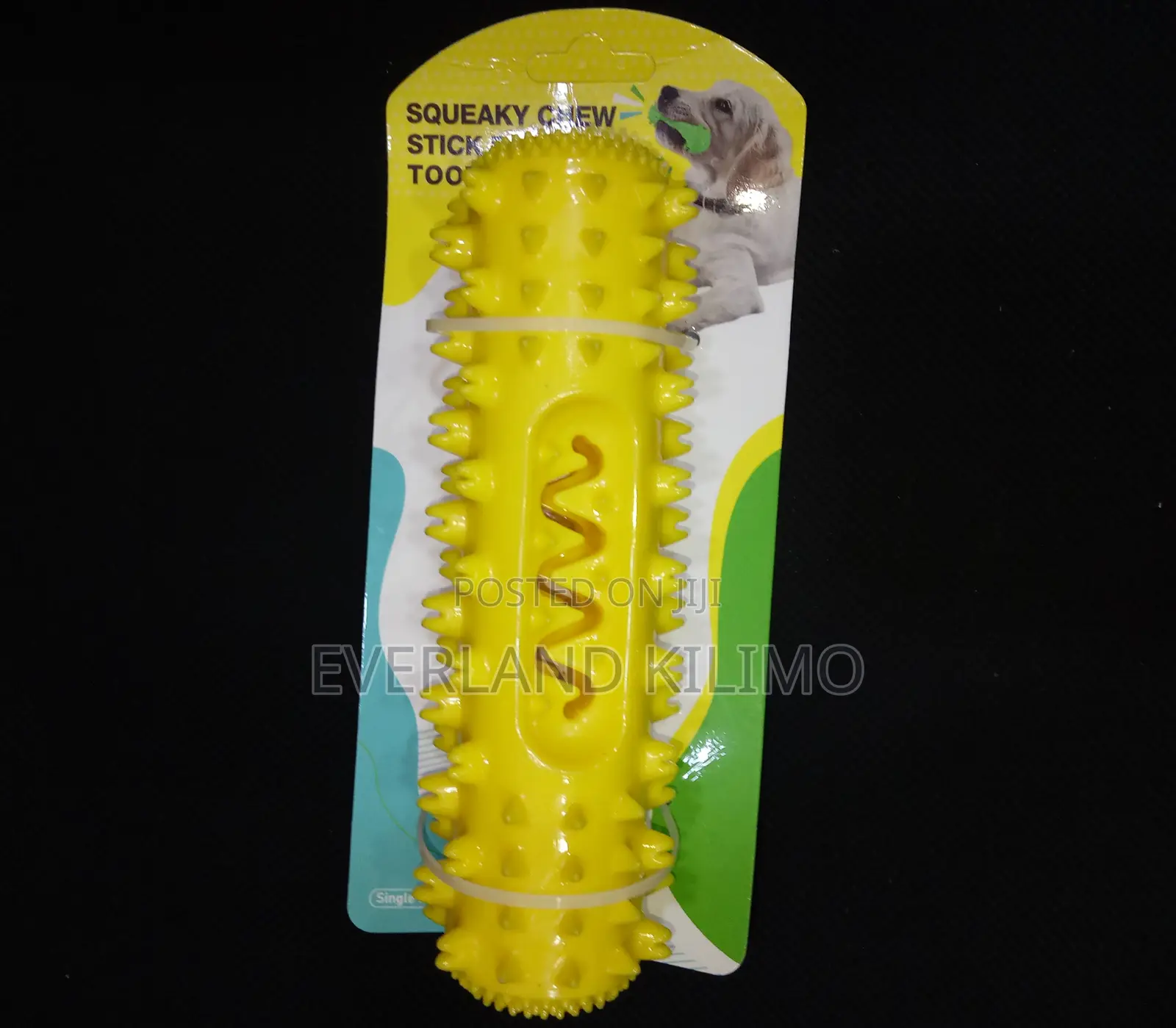 Squeaky Dog Cleaning Stick Brush Toy