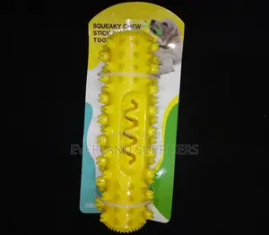 Squeaky Dog Cleaning Stick Brush Toy
