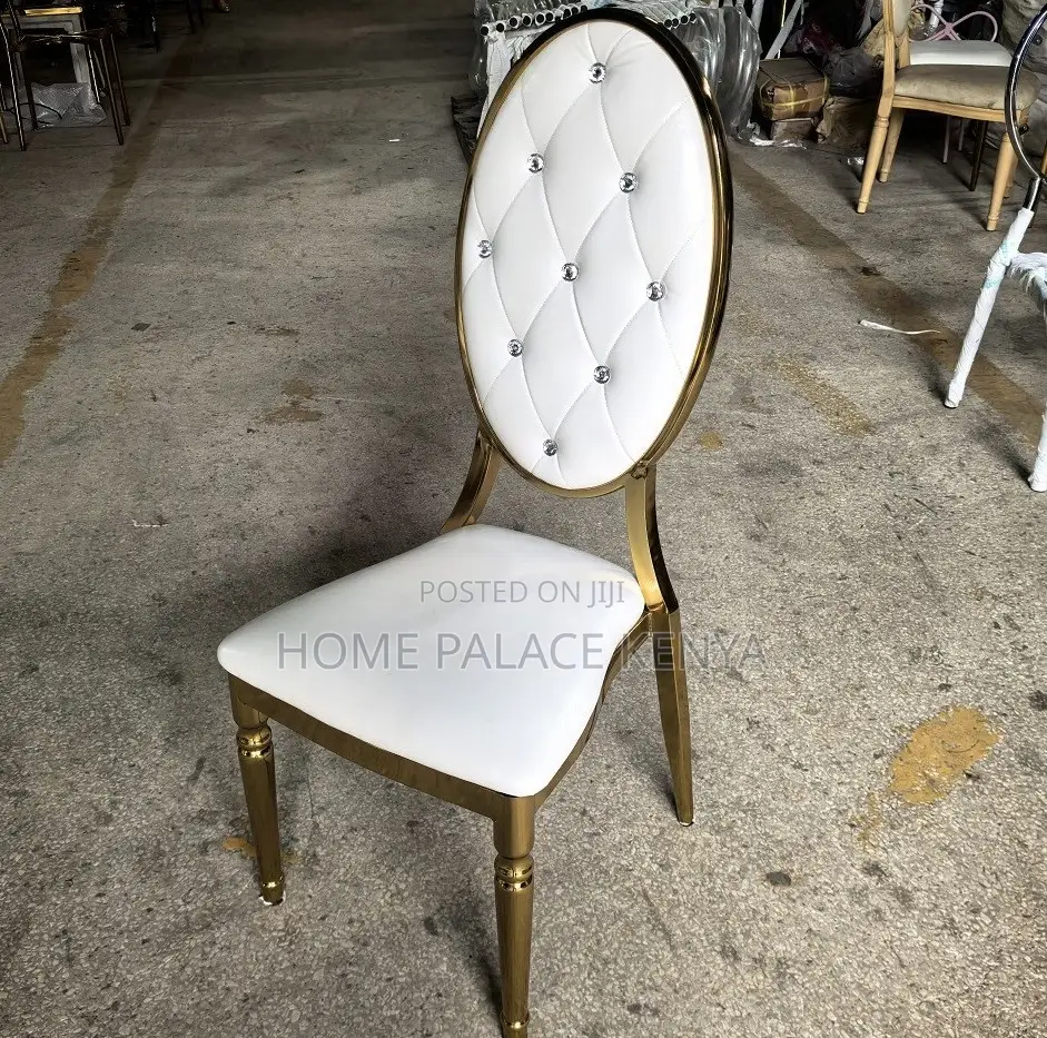 Event Chair: Hotel Banquet Dining Chair With Gold Metal Frame