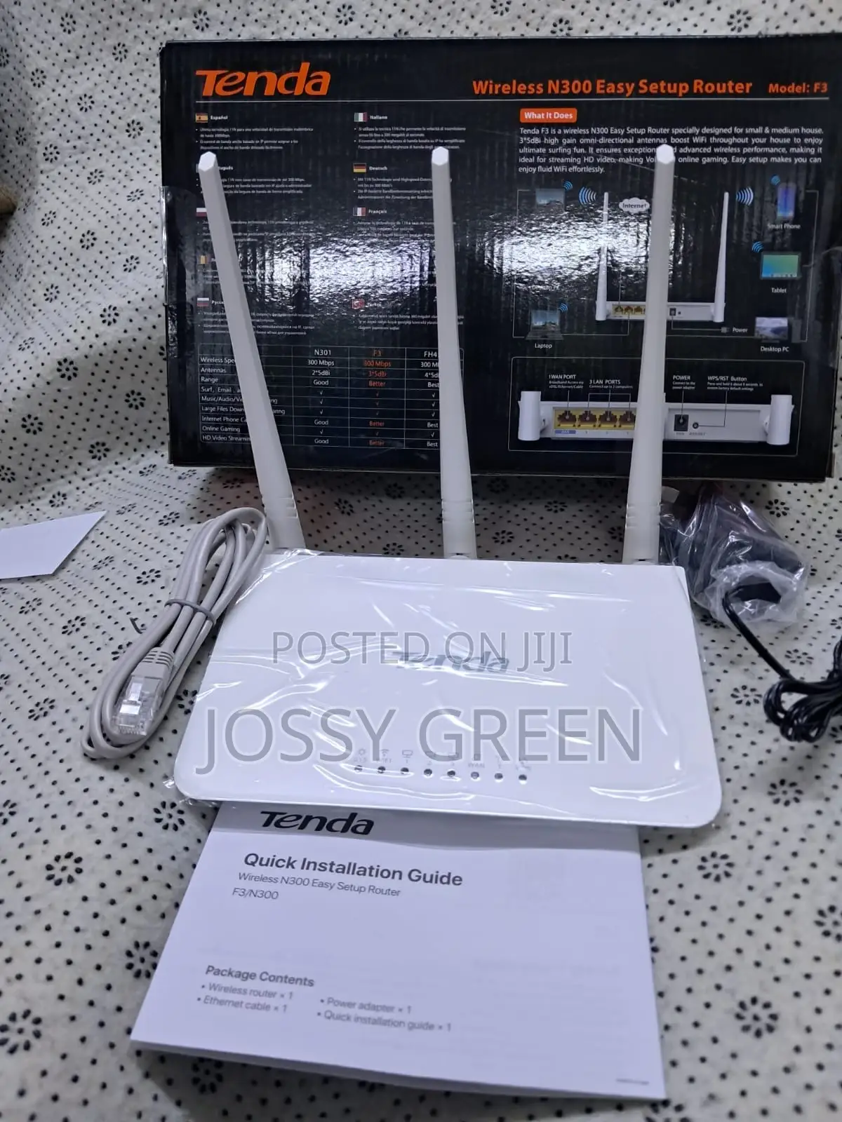 Tenda F3 Easy Setup 300mbps Wifi Router