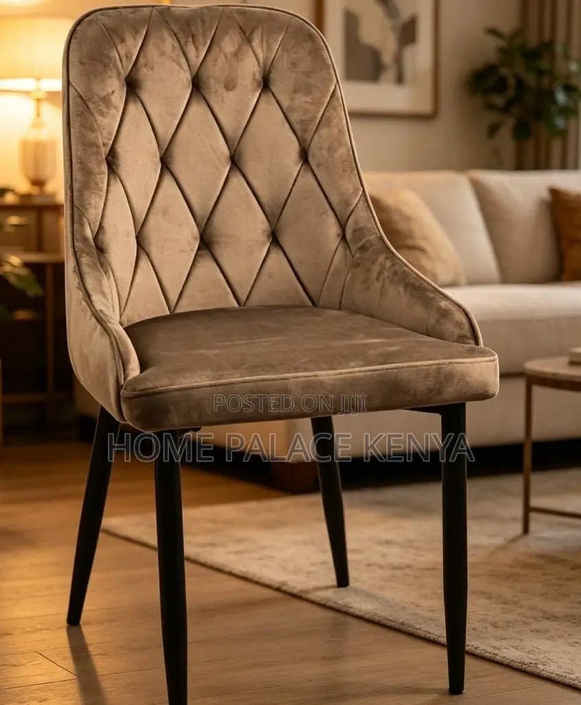 Dining Chair: Premium Velvet Dining Chair With Soft Cushion Back