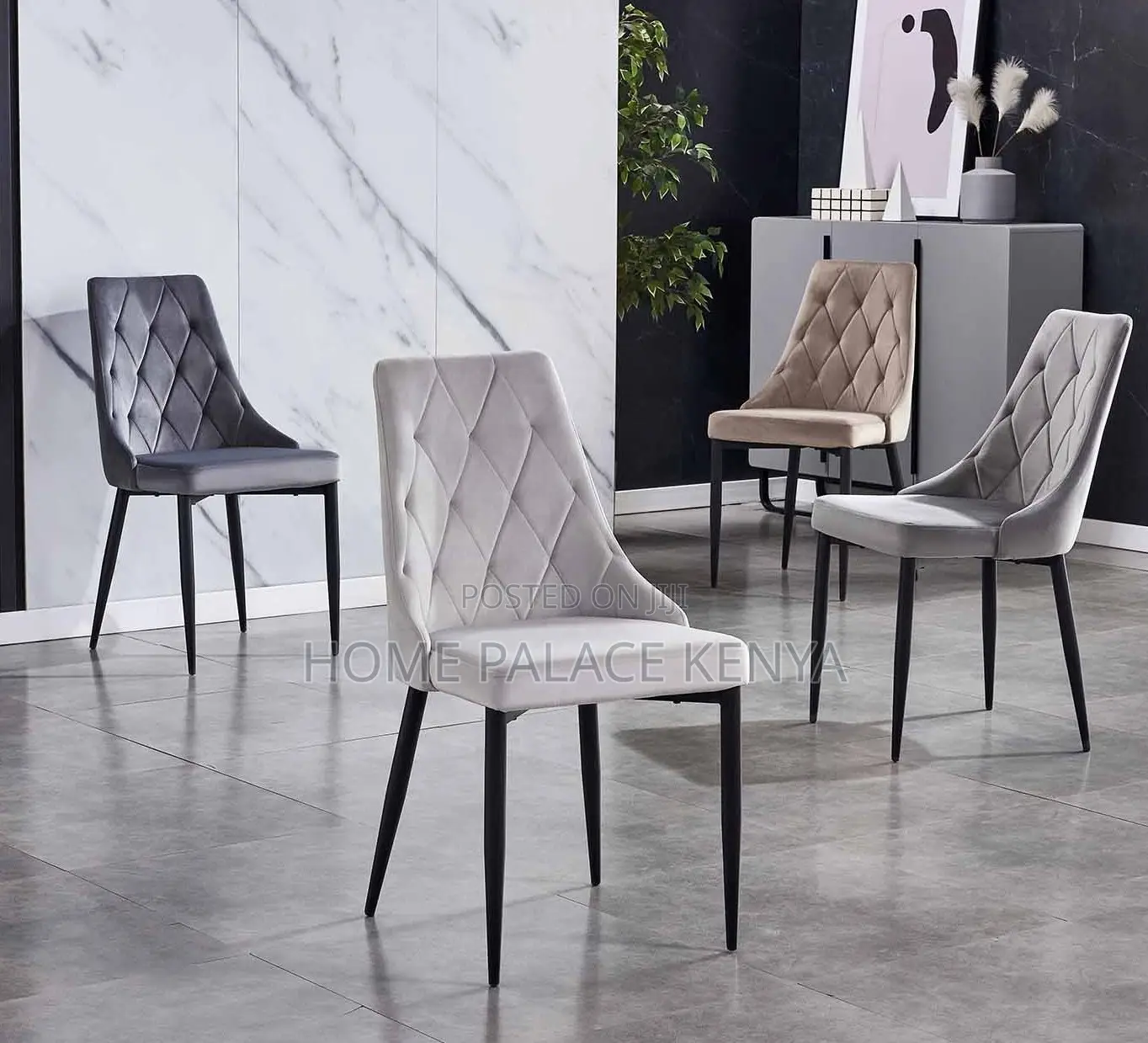 Dining Chair: Premium Velvet Dining Chair With Soft Cushion Back