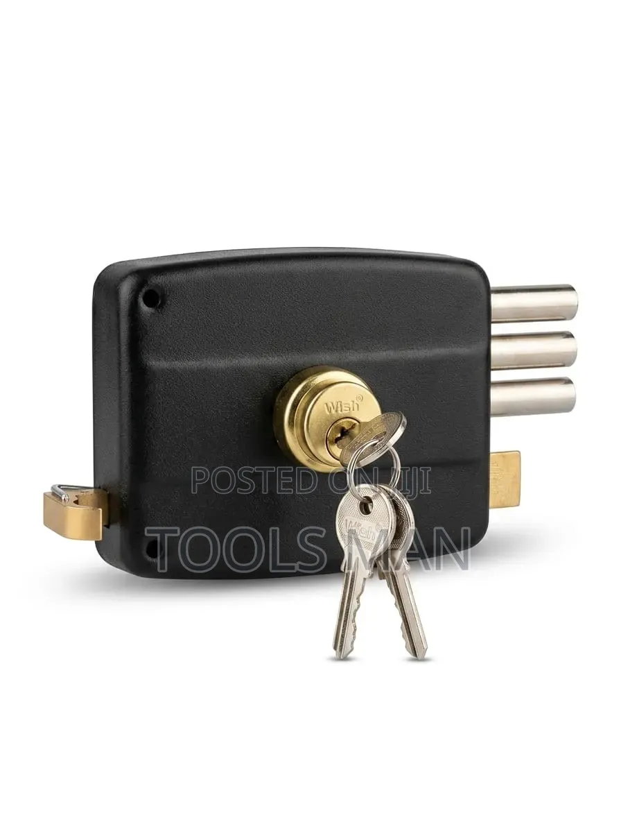 Wish Portugal Estilo Heavy Duty Triple Bolt Rim Lock - 3 Keys.