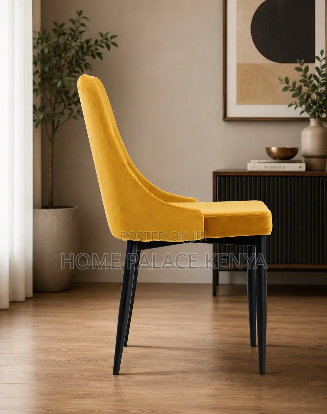 Dining Chair: Premium Velvet Dining Chair With Soft Cushion Back