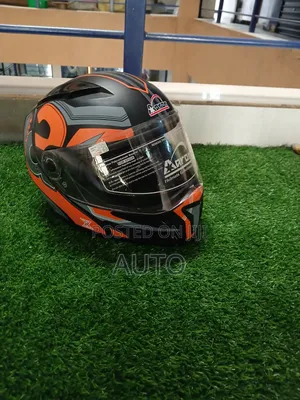 Aaron Black Orange Flip Up Motorcycle Helmet Full Face Modular Helmet