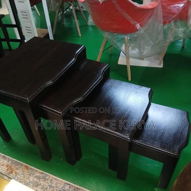 End Tables: Rustic Solid Wood Nesting Stools Set of 4 - thumbnail 4
