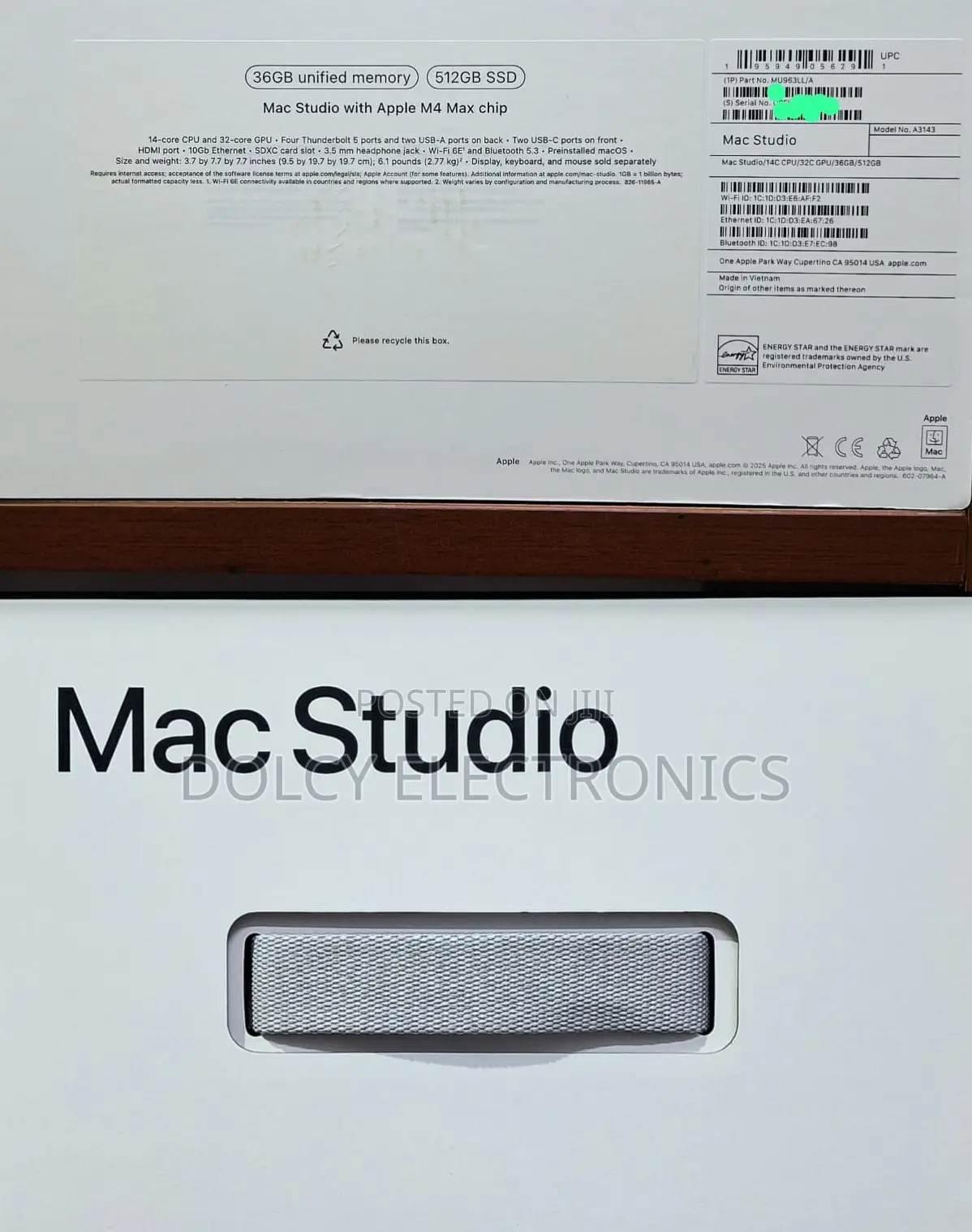 New Desktop Computer Apple Mac Studio 36GB Apple M4 Max SSD 512GB