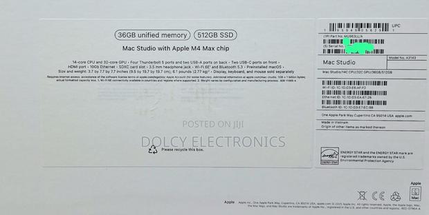 New Desktop Computer Apple Mac Studio 36GB Apple M4 Max SSD 512GB - thumbnail 3
