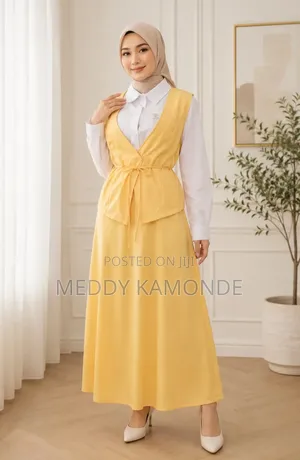 Yellow Muslim Skirt Suit Set