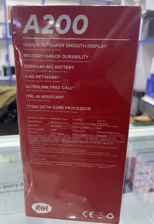 New Itel A200+ 128 GB Black