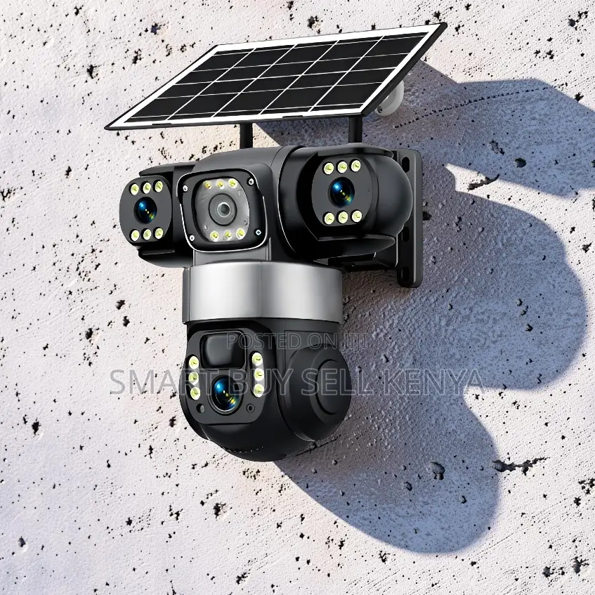 Wireless Connectivity Smart Security 4g PTZ Three Lens Solar Camera