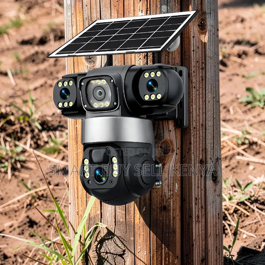 Remote Monitoring Rotating 4g PTZ Three Lens Solar Camera
