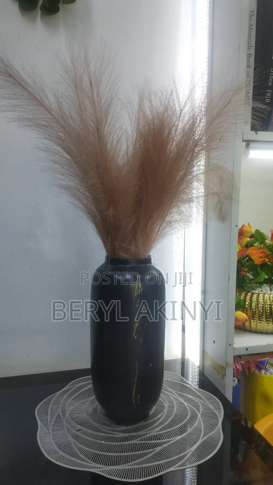 Ceramic Vase With Pampas Grass