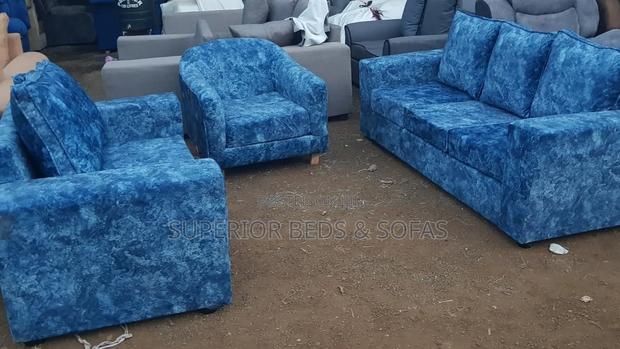 Blue Fabric 3 Seater Sofa
