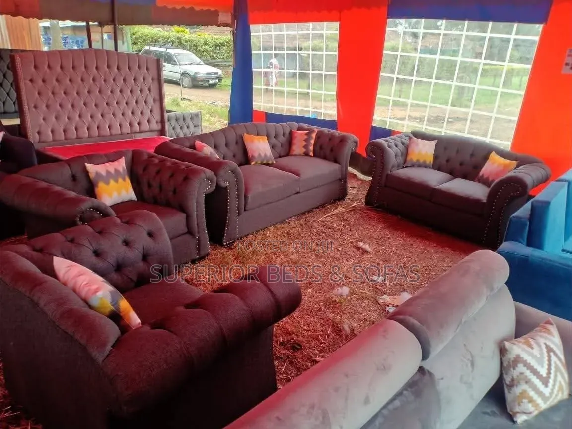 Black Chesterfield 3 Seater + 2 Seater Sofa