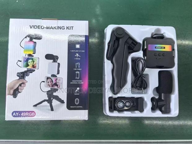 Ay-49 Rgb Vlogging Kit With Mic Tripod Remote - main view