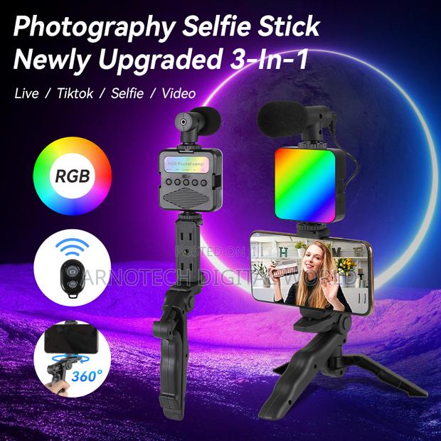 Ay-49 Rgb Vlogging Kit With Mic Tripod Remote - thumbnail 2
