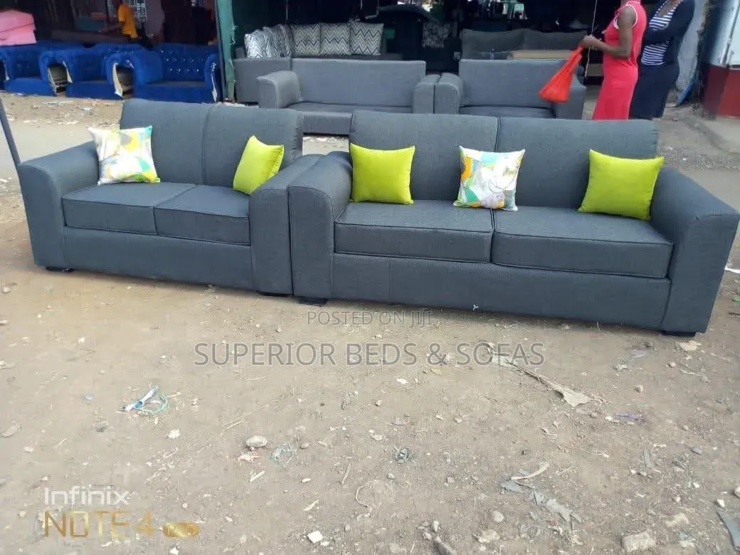 Grey Fabric 3 Seater + 2 Seater