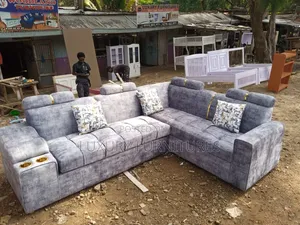 Premium L Shape Light Gray Sofa Set