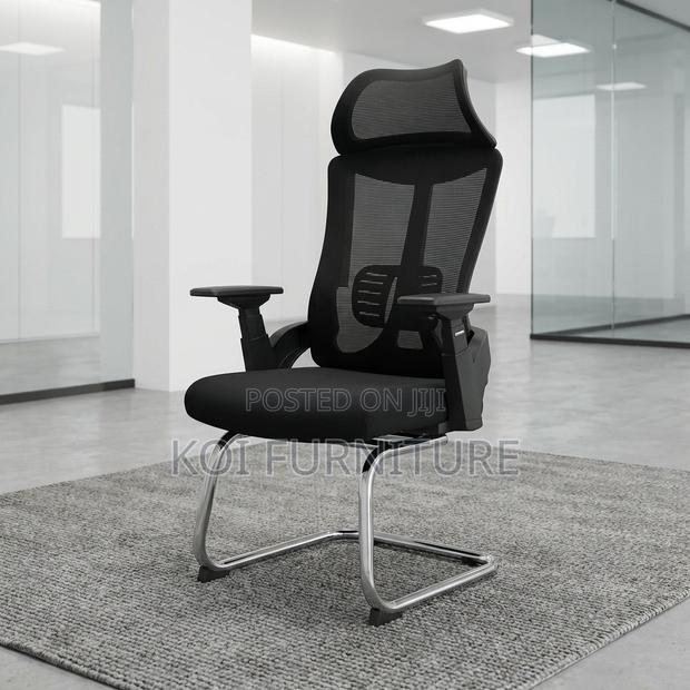 Office Chair : High Back Visitor Chair With a Chrome Sled Base - thumbnail 4