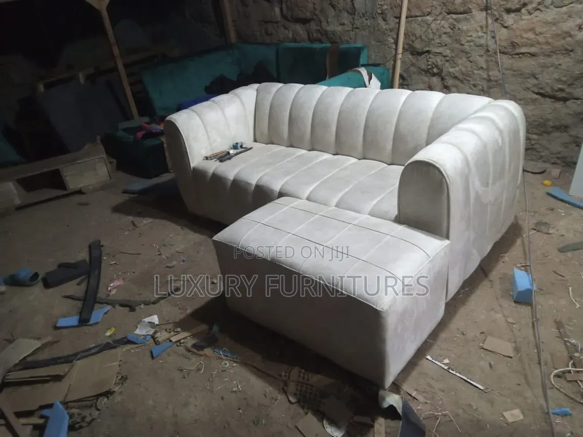 Rexin Sofa With Foot Stool