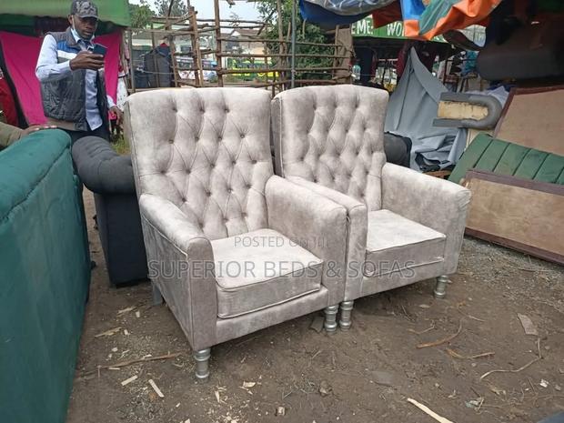 Cream Tufted Accent Armchair