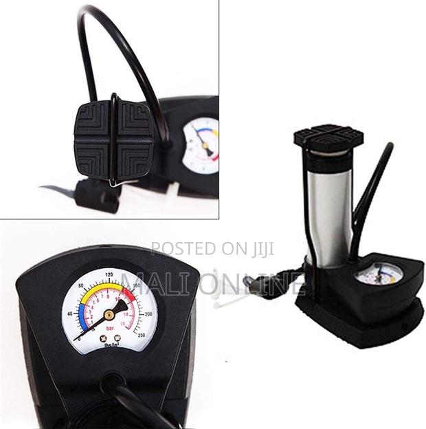 Foot Pump Air Inflator Portable Tyre Pump With Pressure Gaugee - thumbnail 2