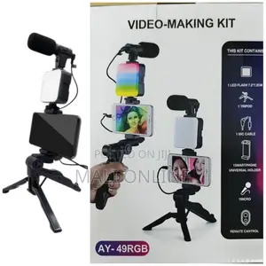 Smartphone Vlogging Ay 49 Kit Tripod Led Fill Light Mic Phone Holder