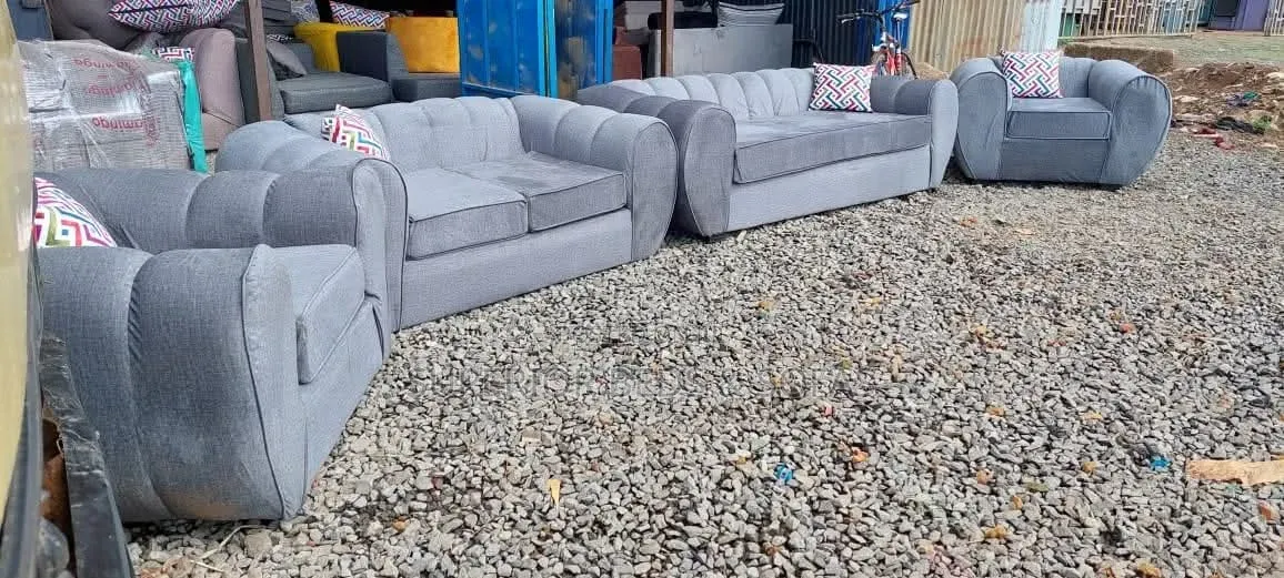 Grey 5 Seater Sofa Set