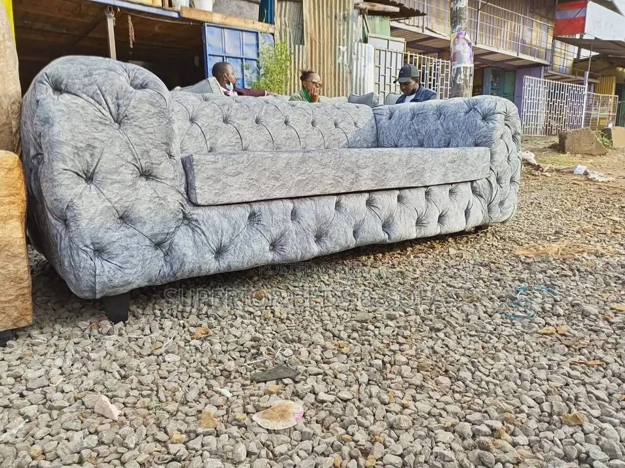 Grey Chester Sofa: 3 Seater