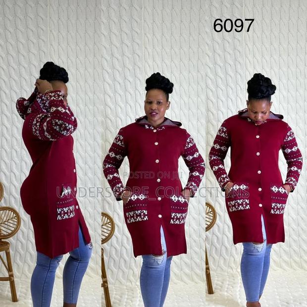 Ladies Button Up Hooded Longsweaters - thumbnail 2