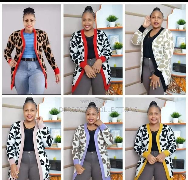 Ladies Animal Print Long Sweater - main view