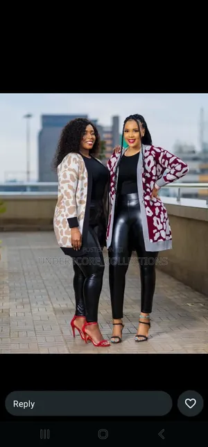 Ladies Animal Print Long Sweater