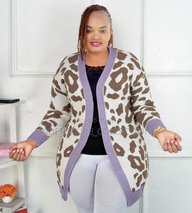 Ladies Animal Print Long Sweater - thumbnail 5