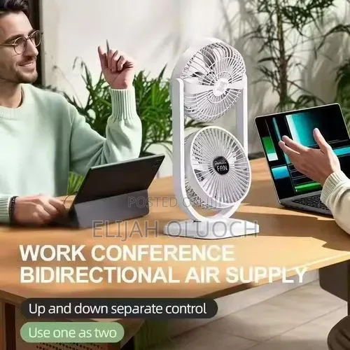 Vertical Double Head 3 Speed Rechargeable Duo Turbo Fan Now Available