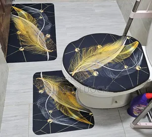 High Quality Heavy Grip Rubber Underside Floor 3pcs Set Toilet Mat