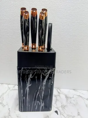 6 Set Marble Knives