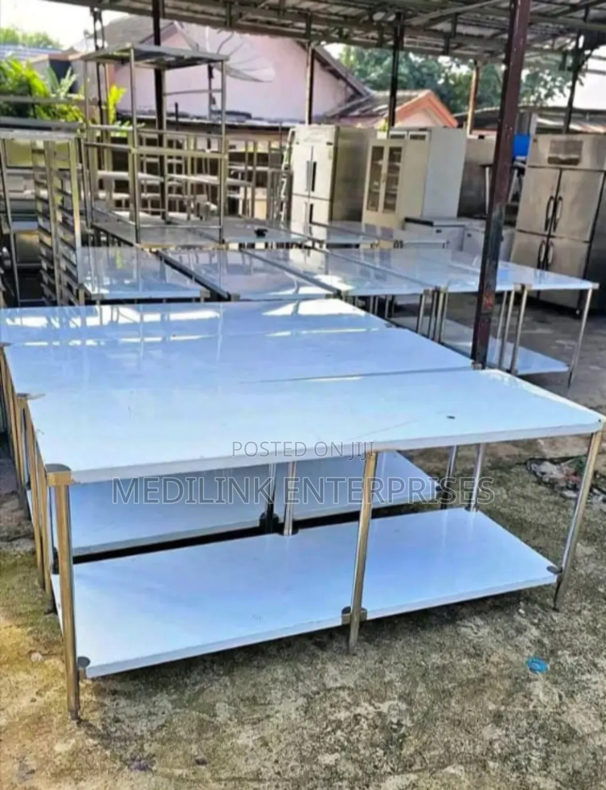 Customized Double Ss 2.5*7ft Stainless Working Tables