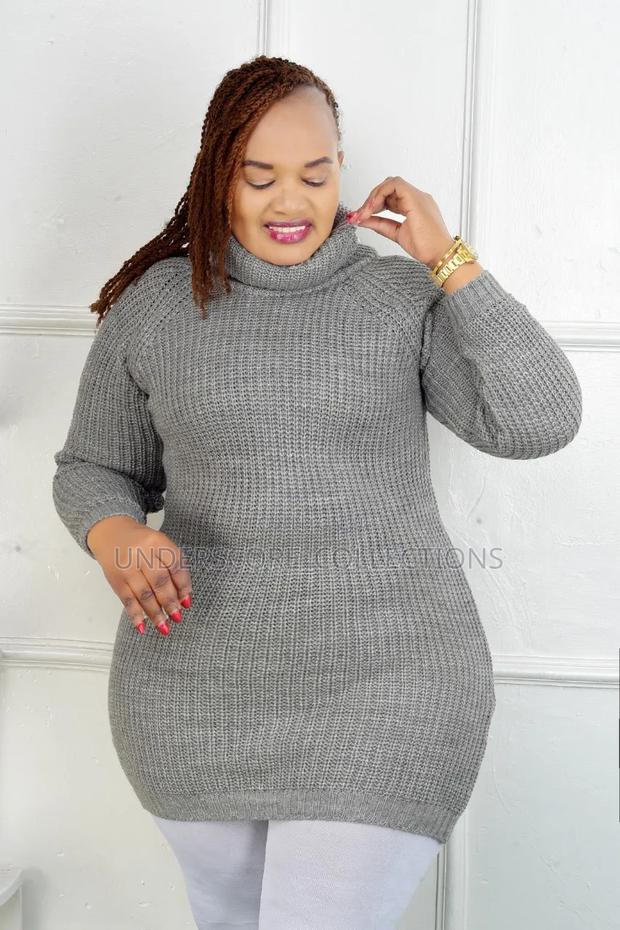 Ladies Long Full Neck Sweaters With Plain Tights - main view
