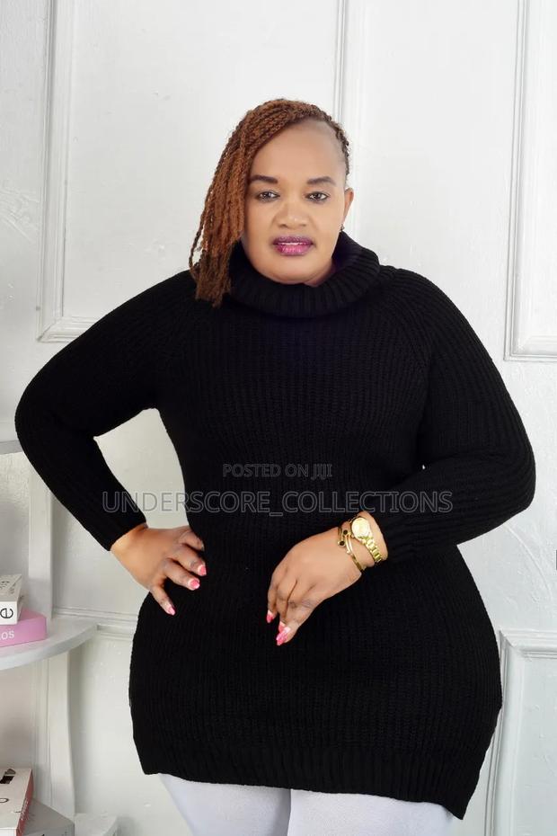 Ladies Long Full Neck Sweaters With Plain Tights - thumbnail 3